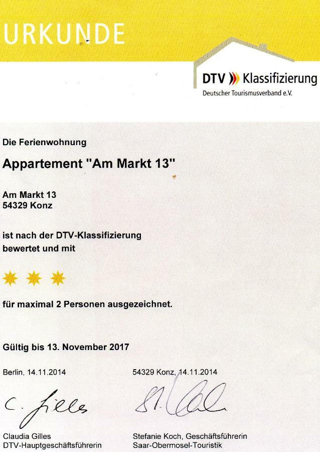 Apartment Am Markt 13 Konz Bagian luar foto